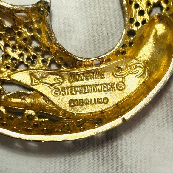 Stephen Dweck Sterling Silver Gold Tone Bird Design Pendant Rare Vintage - Picture 3 of 6